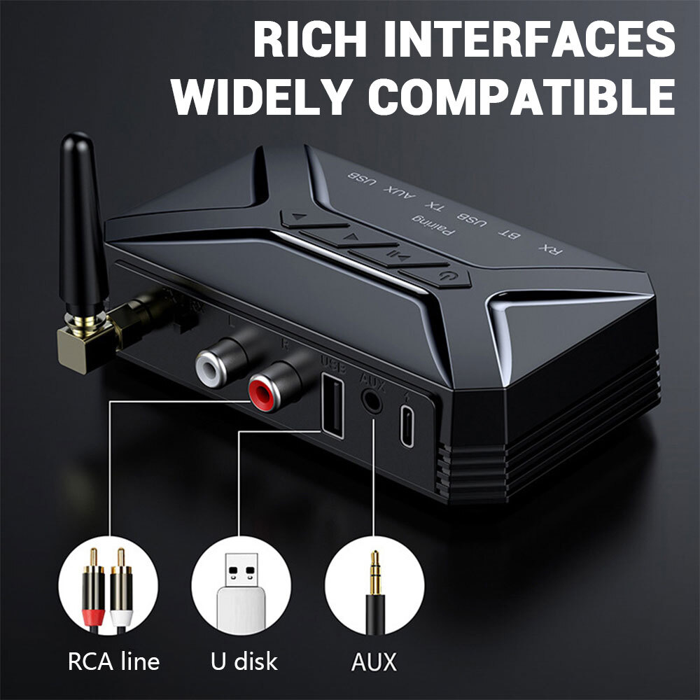 Bluetooth 5.1 Transmitter Receiver Long Range for TV Home Stereo Audio Adapter*