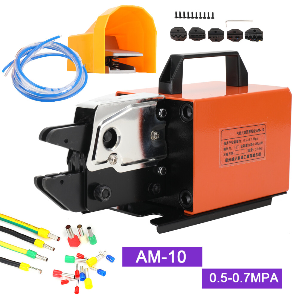 Pneumatic Wire Terminal Mobile Crimping Machine Air Powered Crimper Tool AM-10