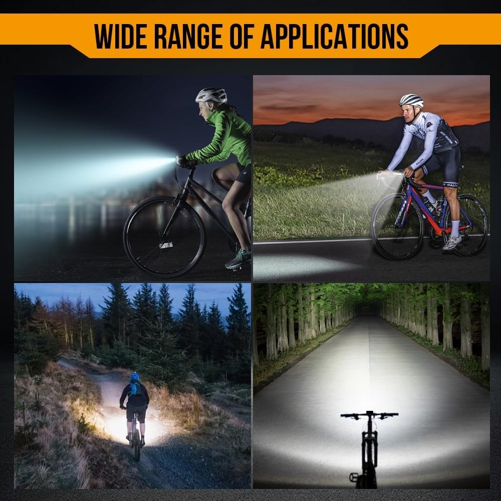Waterproof Bicycle Front Lights – Super-Bright USB, Night Cycling