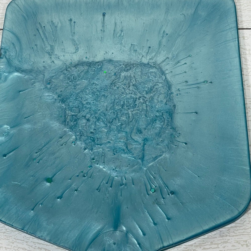 Blue Winter Resin Serving Tray Cutting Board