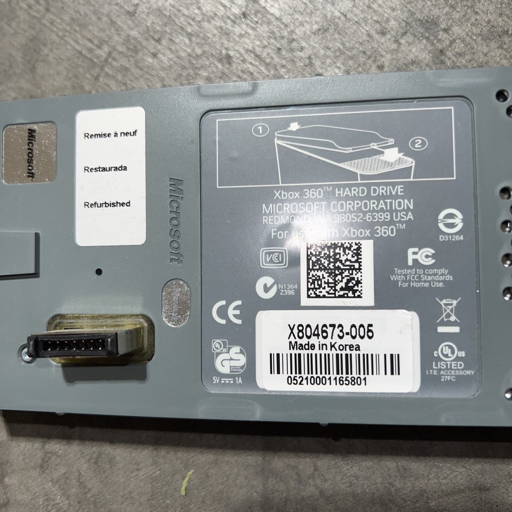 OFFICIAL MICROSOFT XBOX 360 EXTERNAL HDD HARD DRIVE WORKING-NOT FOR SLIM!