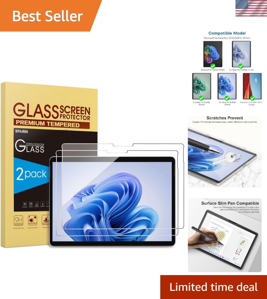 2 Pack] Protector for Surface Pro 11 2024/Microsoft Surface Pro 9/Surface Pro...
