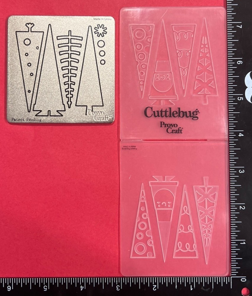 Cuttlebug Provo Craft Die & Embossing Folder Set  Christmas Treetops