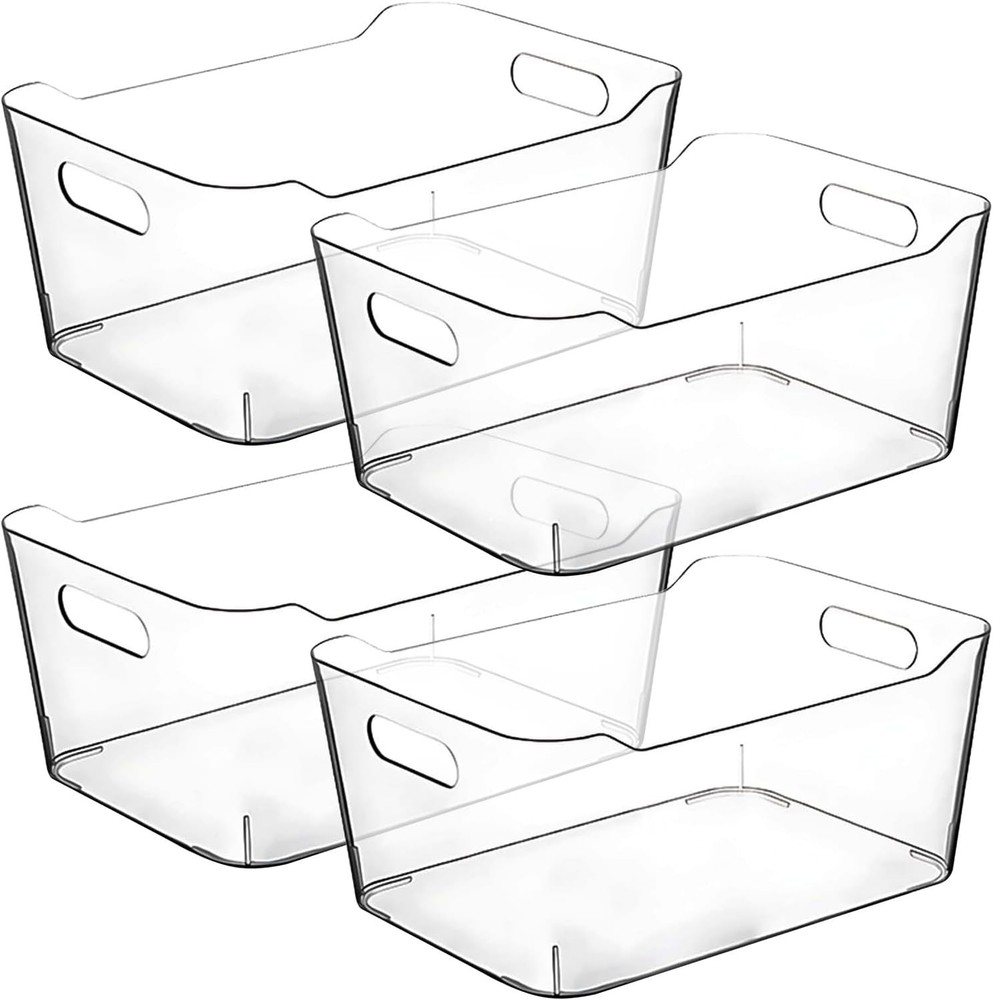 BPA-Free Stackable Storage Bins - Large Clear Organizers for Multi-Purpose Use
