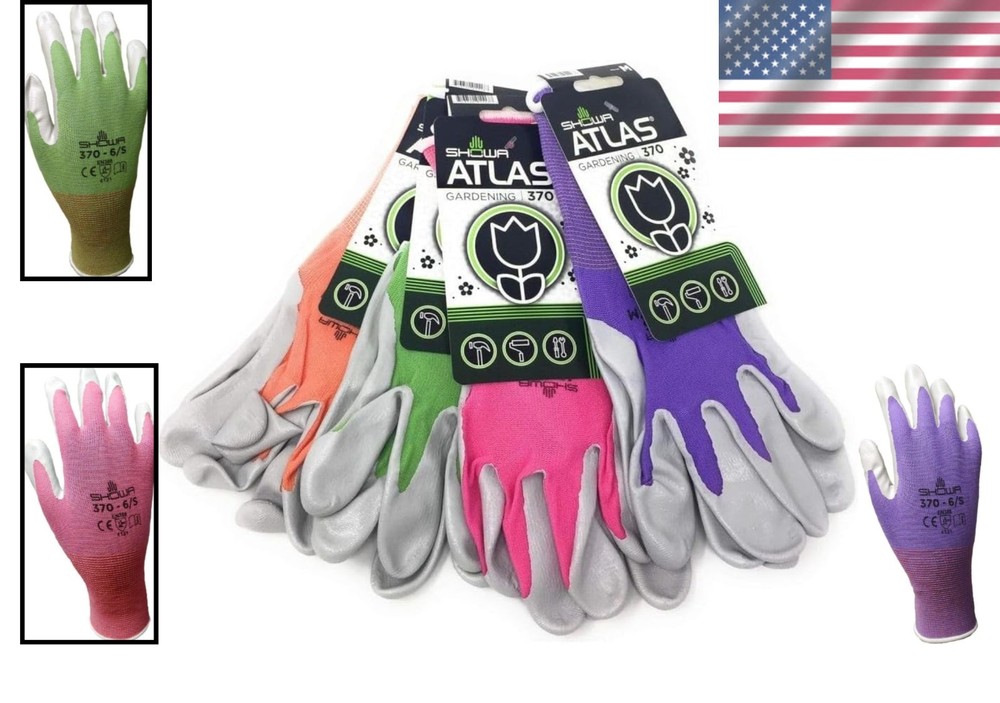 Lightweight Nitrile Garden Gloves - 4 Pack, Size Medium
