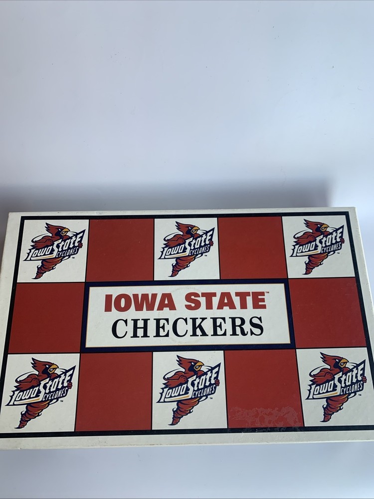 Vintage Iowa State Checkers Board Game Complete Set with Instructions