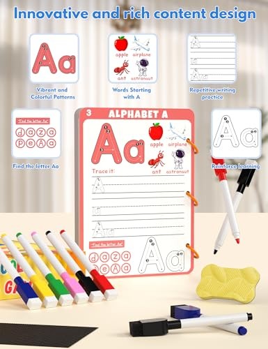Preschool Learning Activities Educational Workbook, 62 Reusable Pages Pre