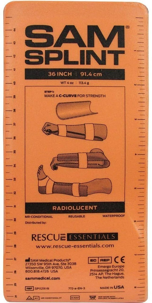 SAM® SPLINT - ORIGINAL 36" FLAT ORANGE/BLUE