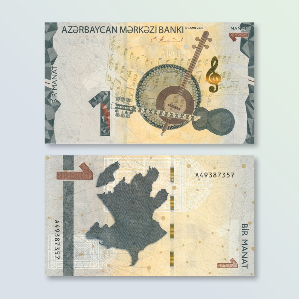 Azerbaijan 1 Manat, 2020, B408a, UNC