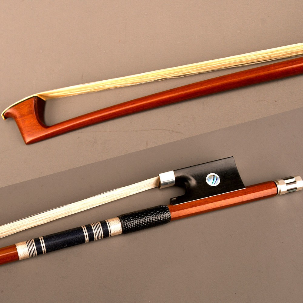 Professional Master Pernambuco Violin Bow 4/4 Stiff Stick Ebony Silver Fitted