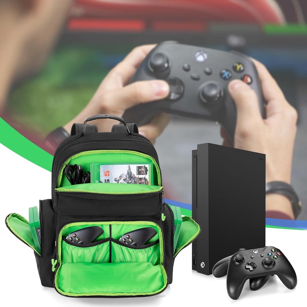 PGmoon Game Console Backpack Compatible with Xbox One/One S/ One X, Xbox...
