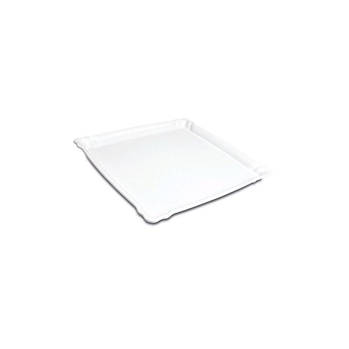 Delfin 11" x 11" x 1.25" White Square Cafe Tray