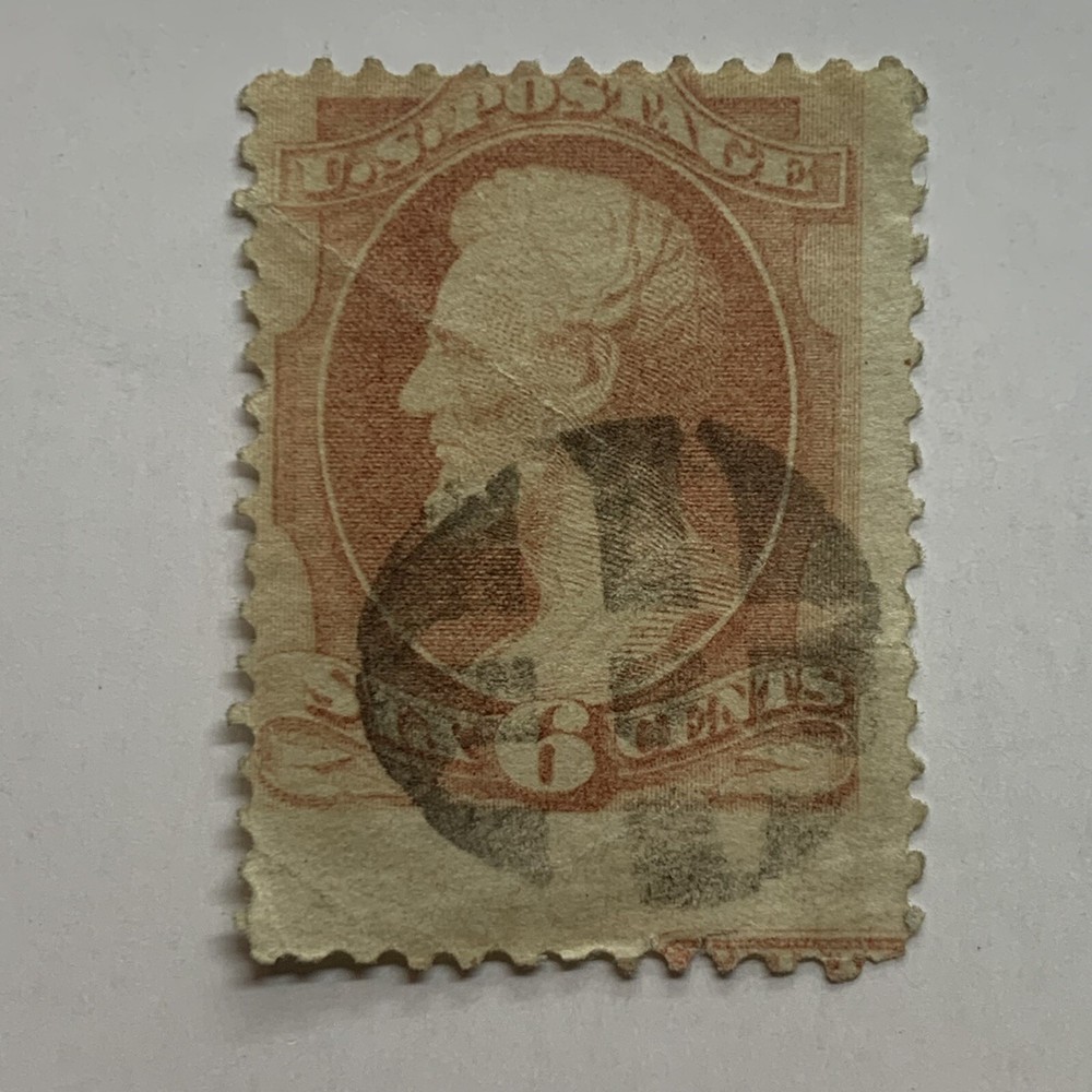 1873 U.S. 6c STAMP #159 FANCY CANCEL WITH MISPERF SHIFT ERROR