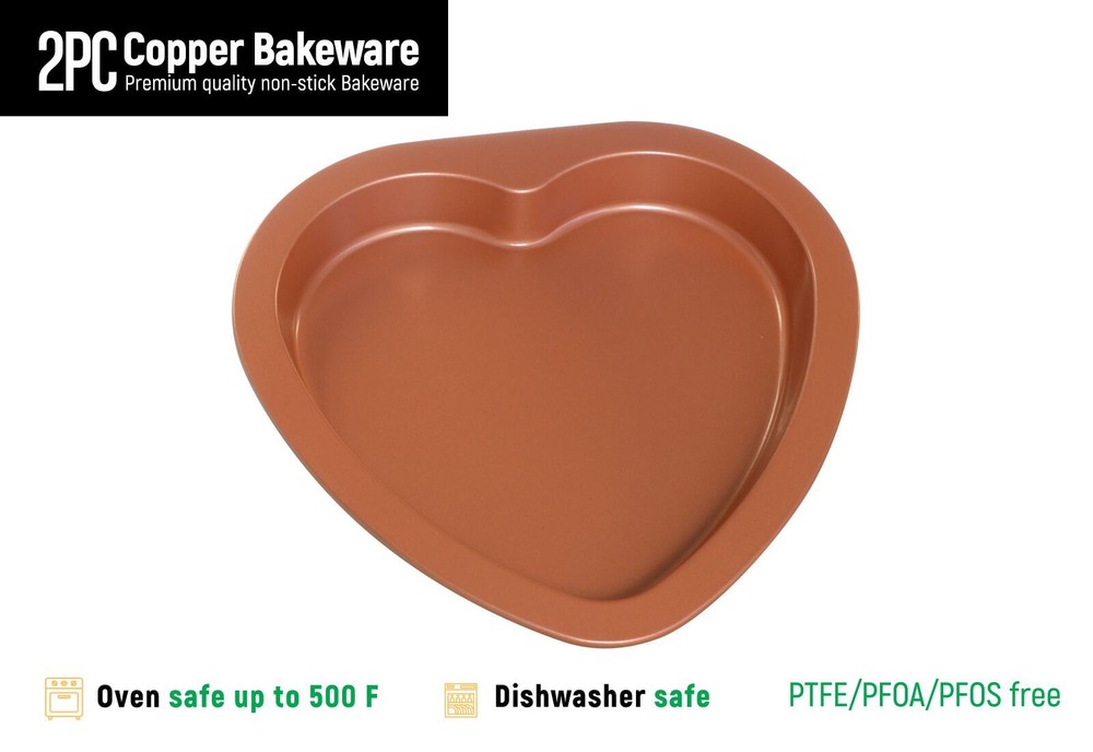 2 PC COPPER BAKEWARE PREMIUM QUALITY NON-STICK BAKEWARE