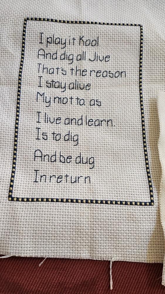 Complete 2 Old Man Jokes Phrase Cross Stitch Embroidery Square Patch