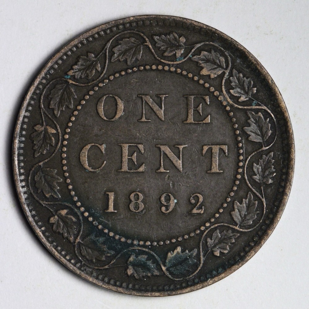 1892 Canada Large Cent E182 QCT