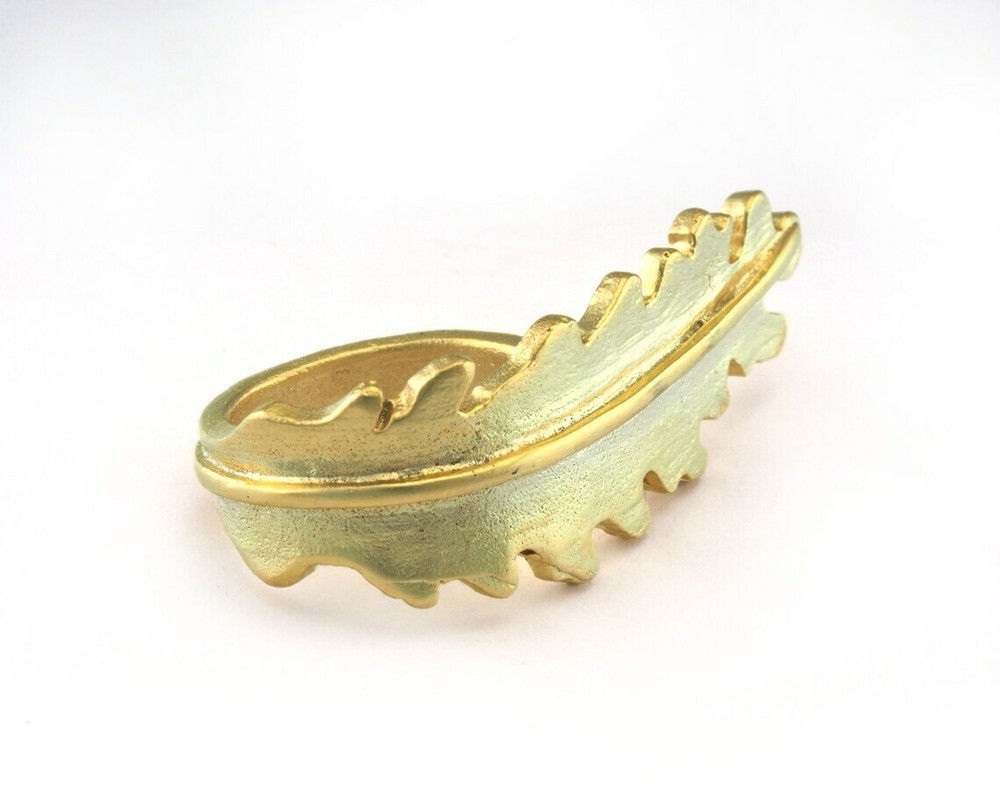Leaf Ring Adjustable Matte Gold Plated Brass (16mm 5US inner size) 3072