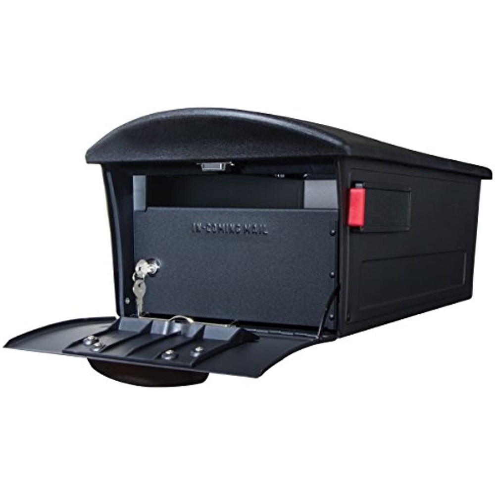 Gibraltar Mailboxes Mailsafe Large Capacity Rust-Proof Plastic Black, Post-Mount