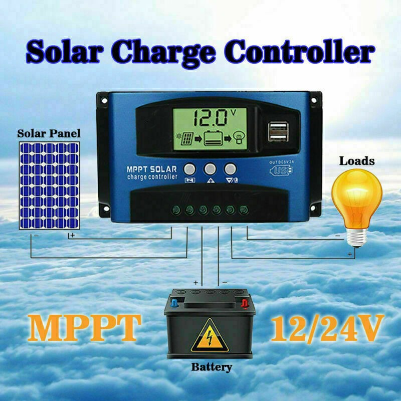 🚀40A MPPT Solar Panel Regulator Charge Controller 12V/24V Auto Focus Tracking!!