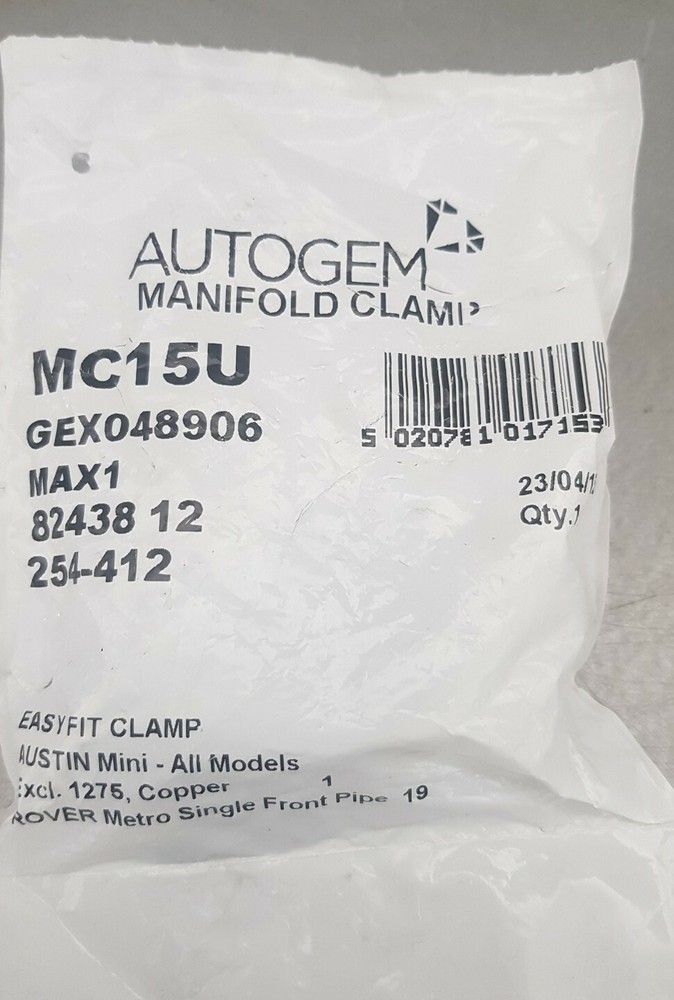 AUTOGEM MC15U  MANIFOLD CLAMP
