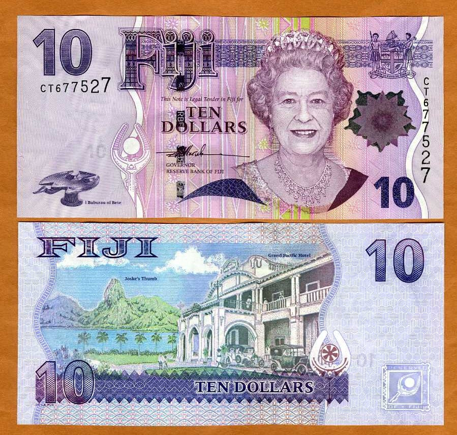 FIJI, 10 dollars, ND (2007), P-111a, QEII, UNC