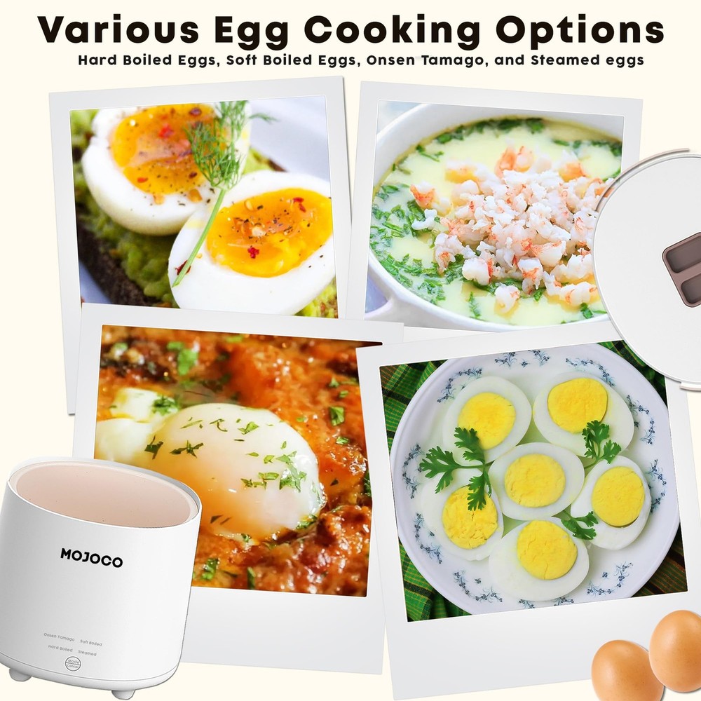 Rapid Egg Cooker - Mini Egg Cooker for Steamed, Hard Boiled, Soft Boiled Eggs...