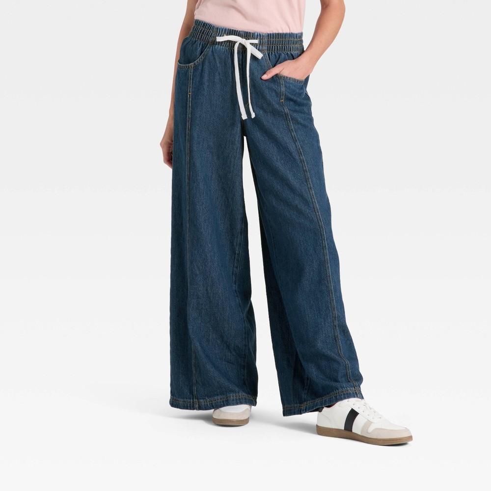 Universal Thread Womens High Rise Drawstring Wide Leg Beach Pants Relaxed