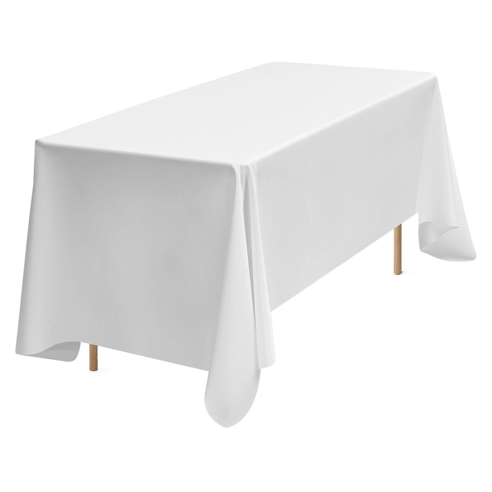 Uimoso 70x120 Inch White Rectangular Tablecloth for Weddings, Parties, 10-Pack