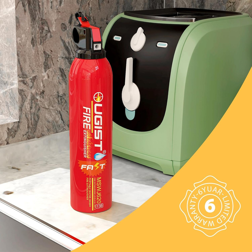 Ougist Small Portable Fire Extinguisher for Home and Kitchen, 21Oz Each, 1-Pack,
