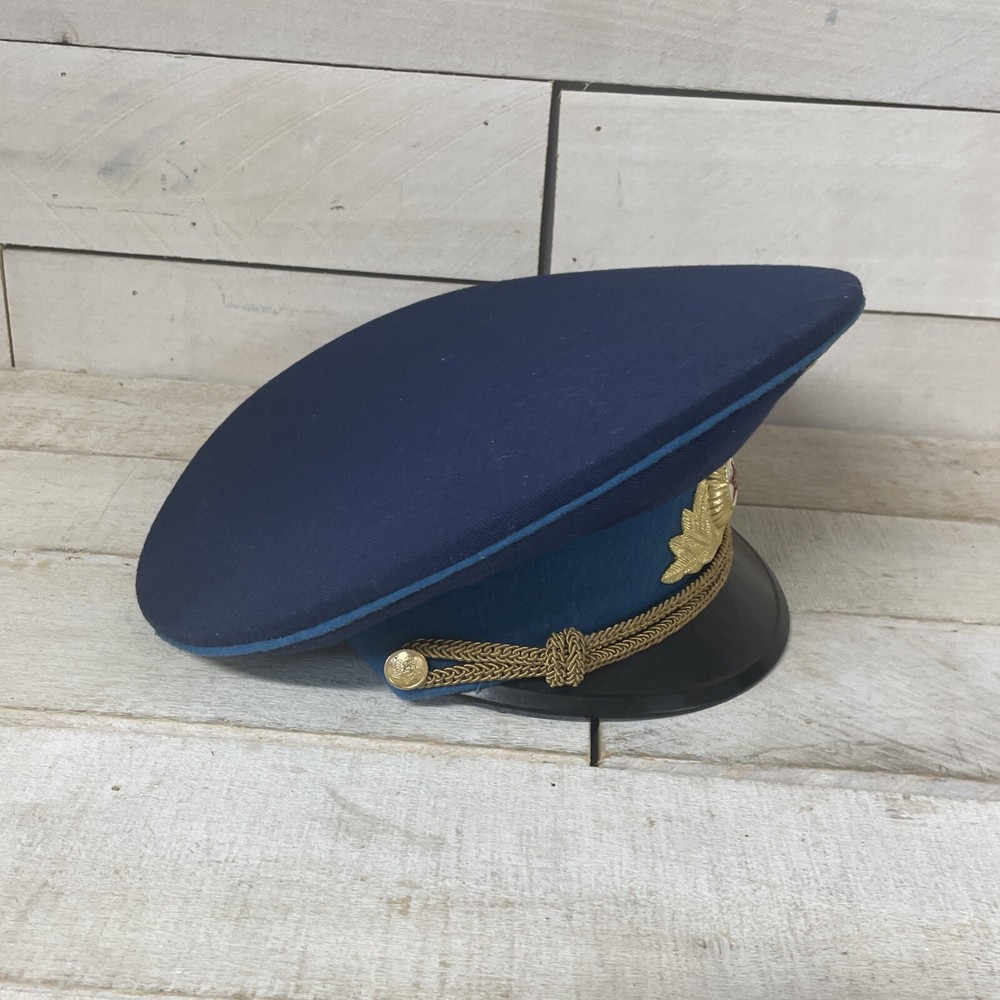 VTG Soviet Parade Uniform Pilot Visor Cap Blue Band Soviet Air Force Fast Ship