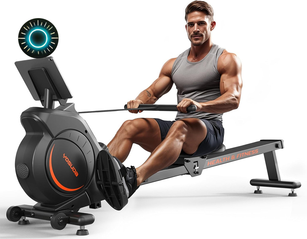 Magnetic/Water Rowing Machine for Home Rower Machine Use with Bluetooth App Supp