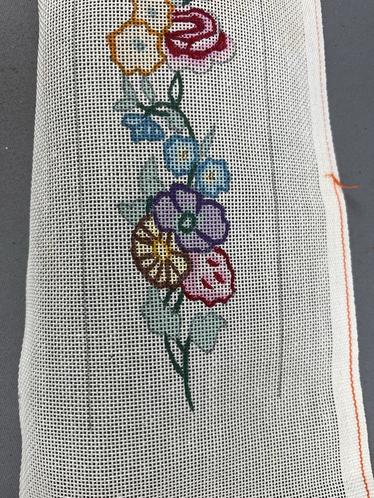 Shariane Handpainted Needlepoint Canvas Bell Pull Floral Flowers On Vine MBP6 *