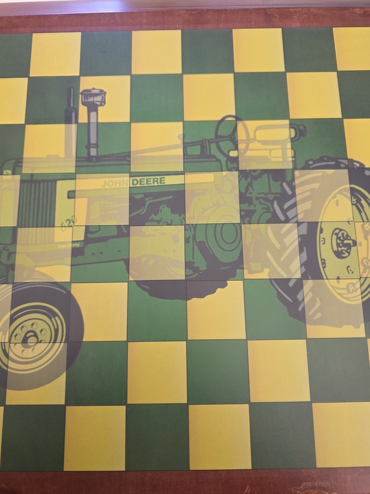 John Deere All Wood Wall Hanging Checker Board Complete