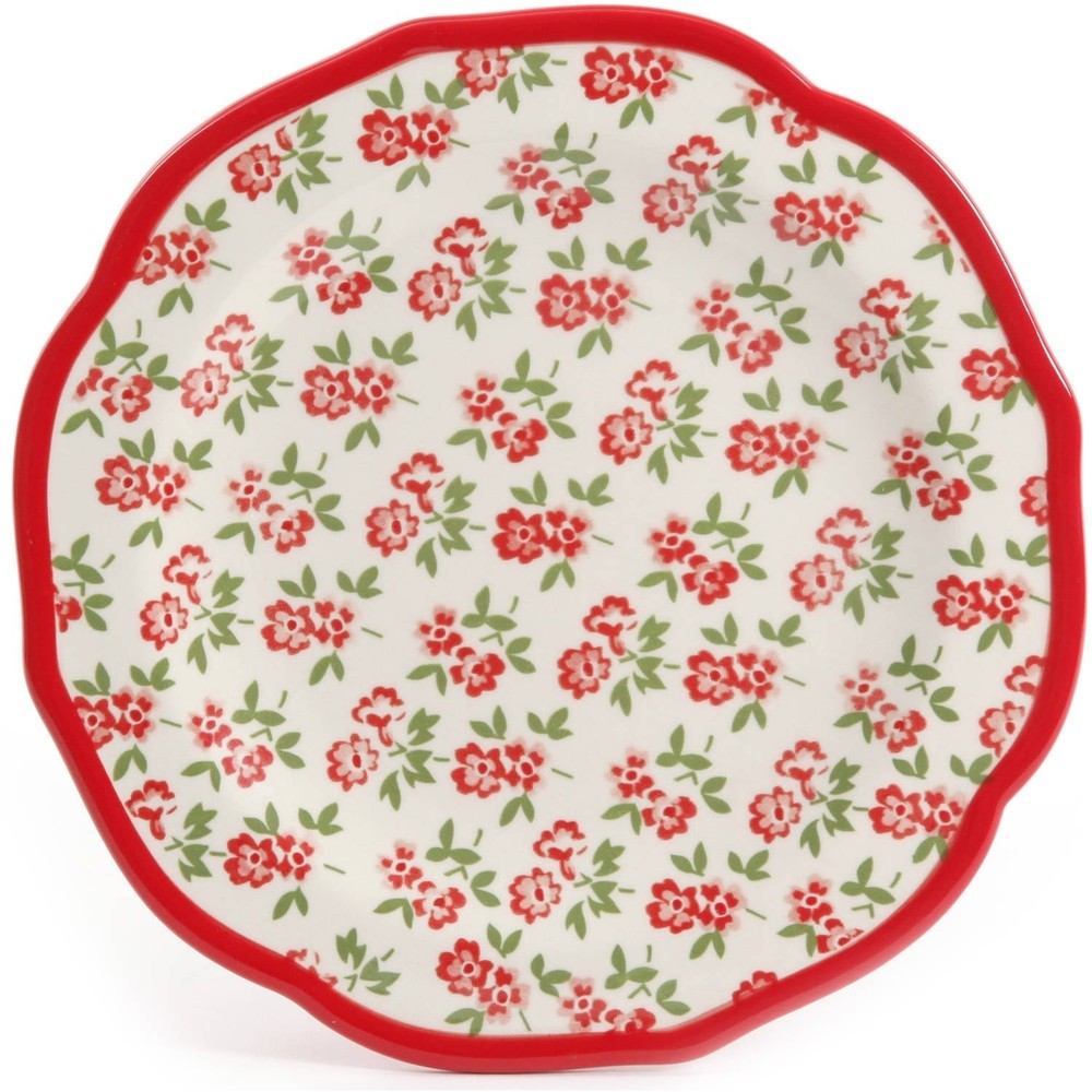 Timeless Floral & Retro Dot 12-Piece Dinnerware Set Multicolor