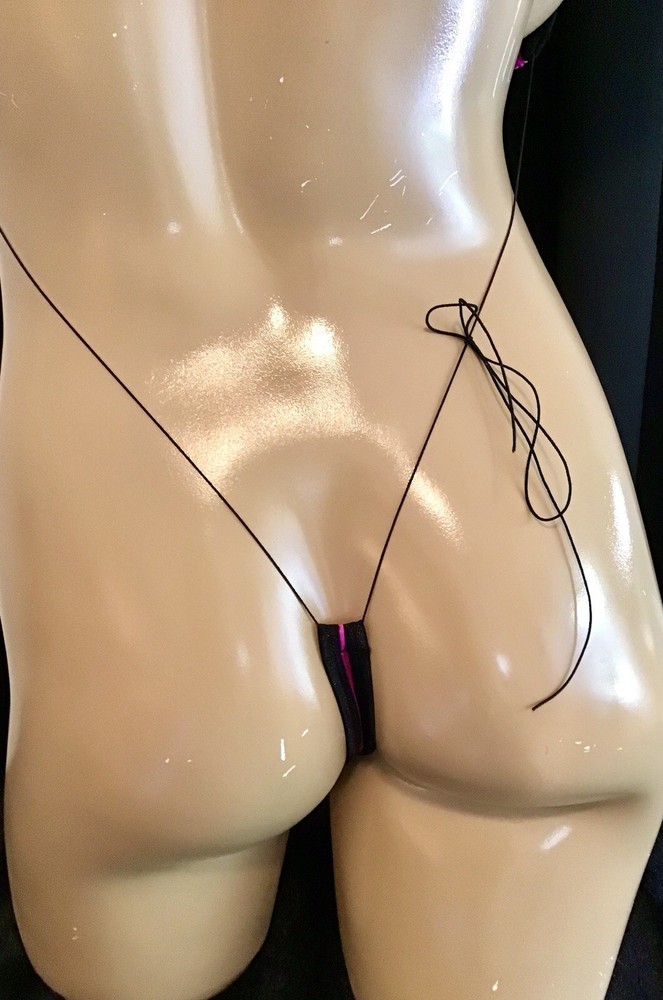 Exotic Dancer Stripper Rave Micro String Monokini Neon Pink OSFM