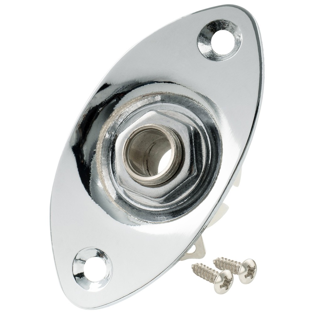 Musiclily Oval Guitar Input Jack,Chrome