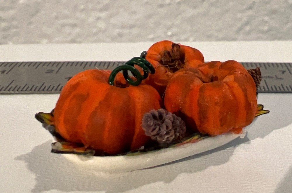 Half Inch Scale Dollhouse Fall Pumpkin Decor
