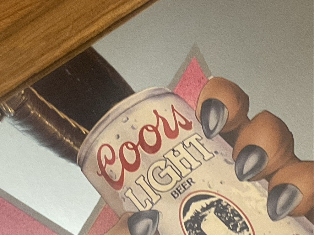 1990 Coors Light Beer Wolf Beer Mirror
