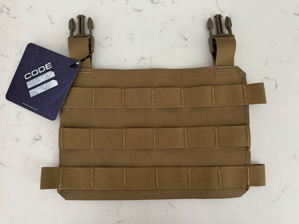 Code 11 Molle Triple Magazine Pouch & Placard Panel Set Coyote Brown/Tan (NWT)