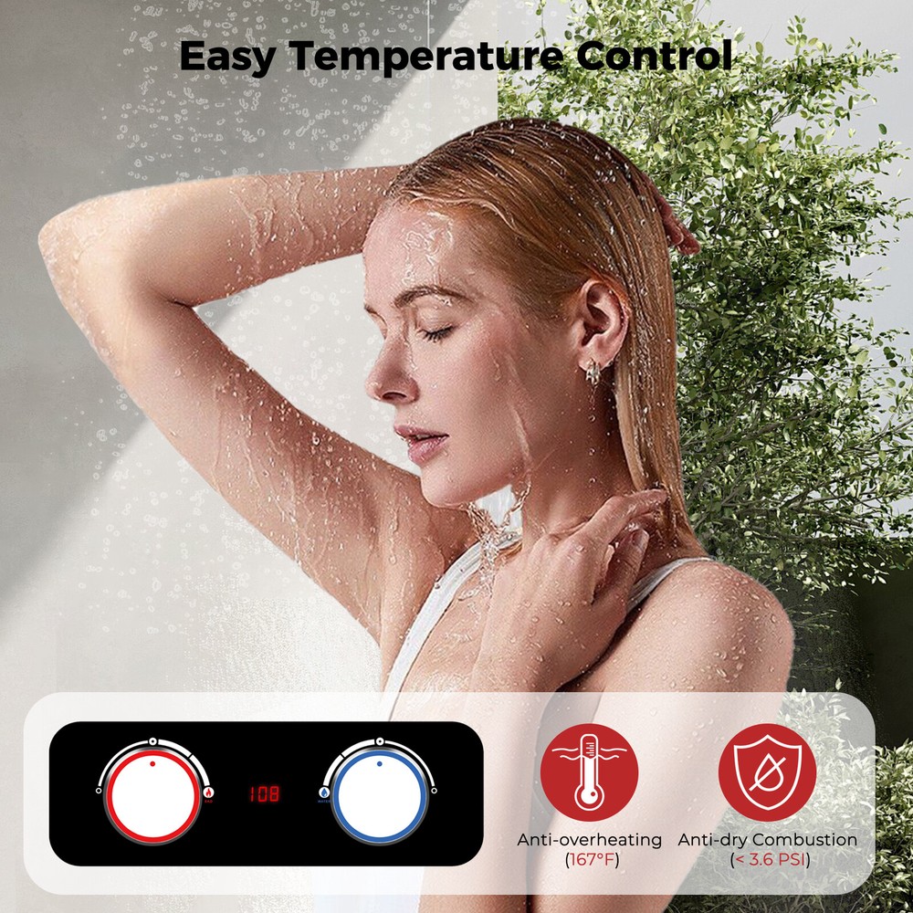 Camplux 10L Tankless Gas Water Heater Outdoor Camper Instant Hot Water Open Box