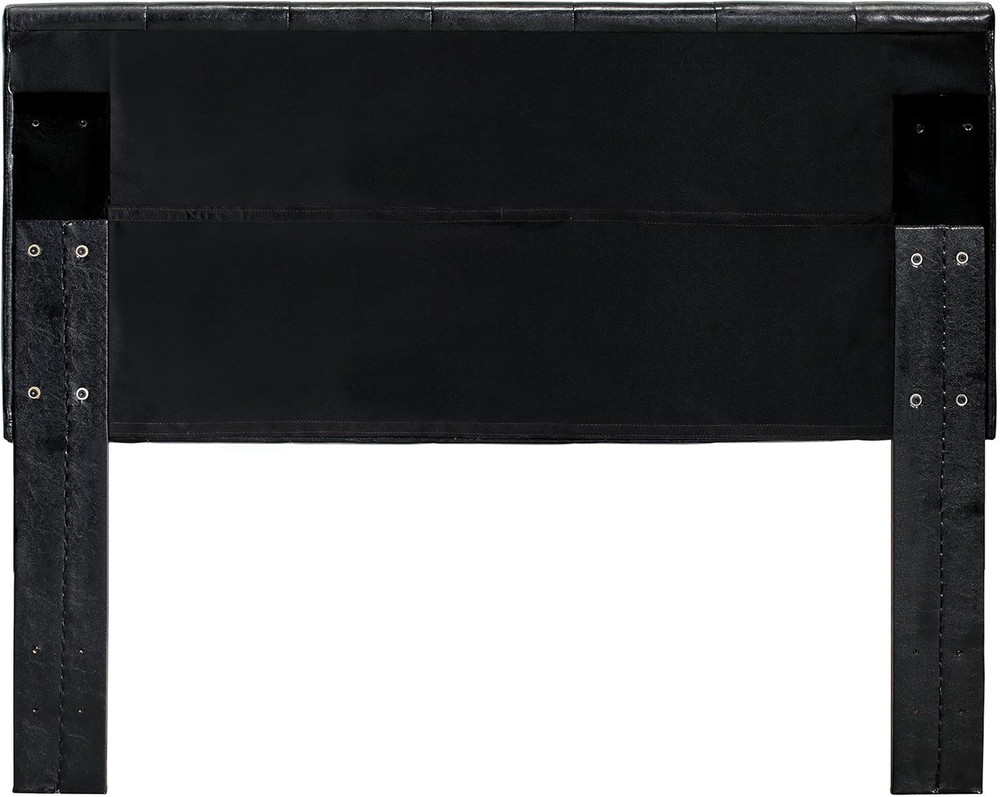 Quinn Black Leatherette Padded Headboard with Conversion Mounting System