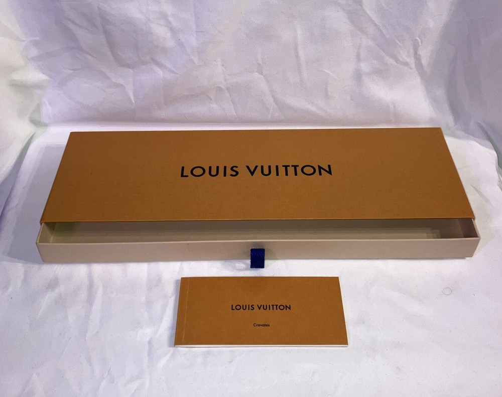 Authentic Louis vuitton tie box drawer pull box 15.5 X 5 X 1.25”w/ Booklet.