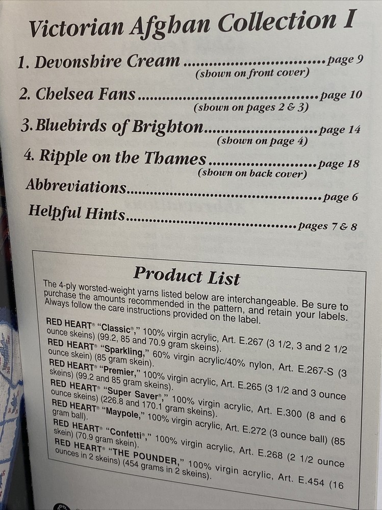 Red Heart Crochet Patterns Victorian Afghan Collection Pattern Book 368