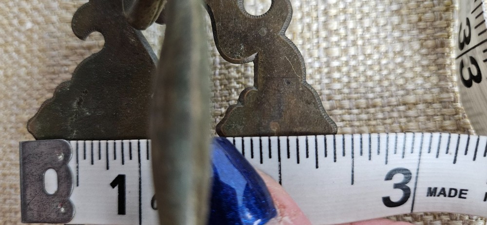 Vintage Chippendale Batwing Drawer Pulls Set 11 Brass 2 Sizes