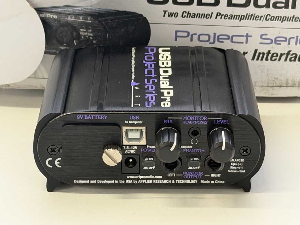 ART USB Dual Pre Project Series 2-Channel Preamp w/ Software & USB Cable