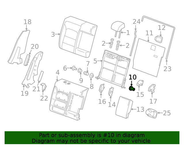 Genuine GM Seat Back Frame Inner Bushing 13514131