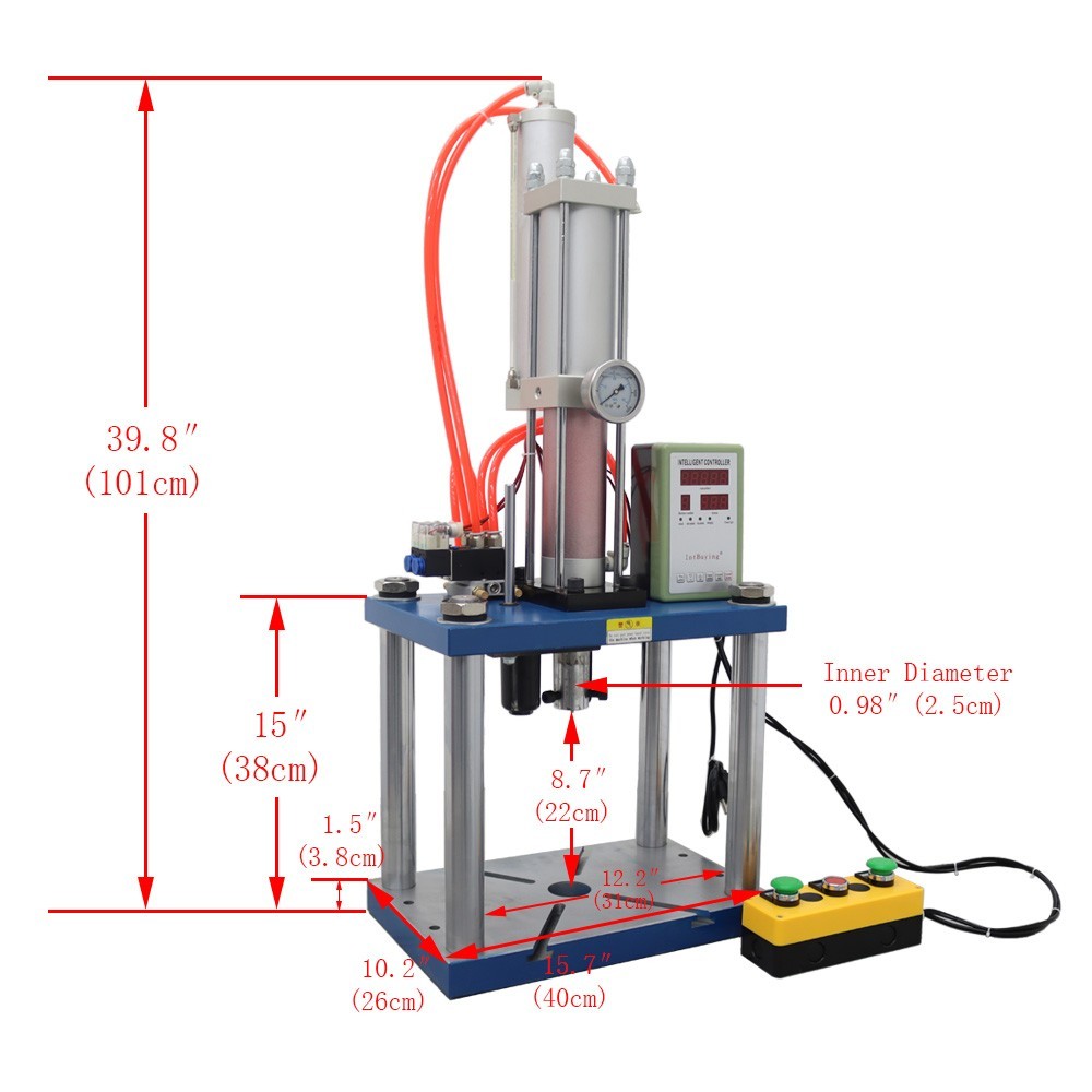 110V 6613lbs/3000kg Pneumatic Punch Press Machine with Guide Plate & Controller