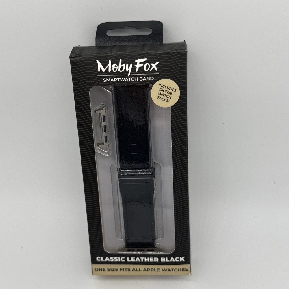MobyFox Classic Leather Band Genuine Stitching Black