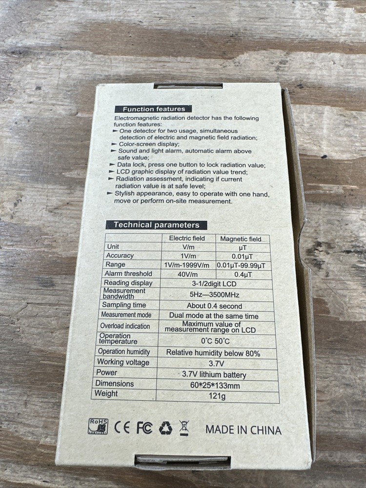 EMF Meter, Detects Electric and Magnetic Fields, Handheld Digital EMF Red