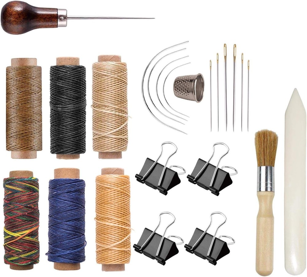 Luxury Bookbinding Kit: 24 Essential Tools with Real Bone Folder & Wax Thread